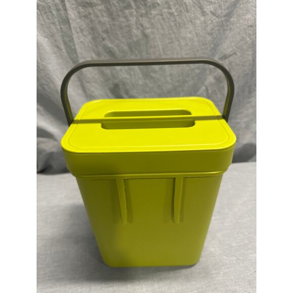 Compost Bin Bucket for Kitchen, Hanging Small Trash Can with Lid- Green - Picture 3 of 5